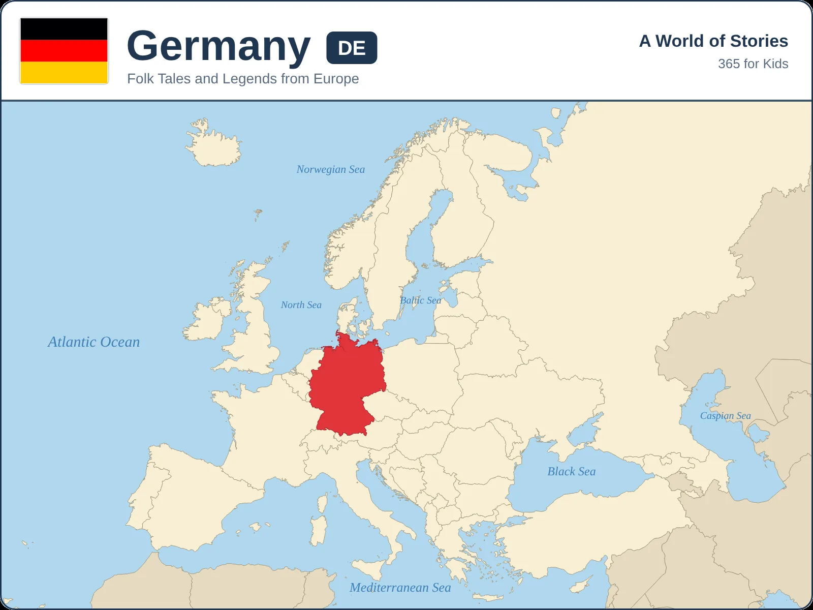 Map showing where Germany is in Europe