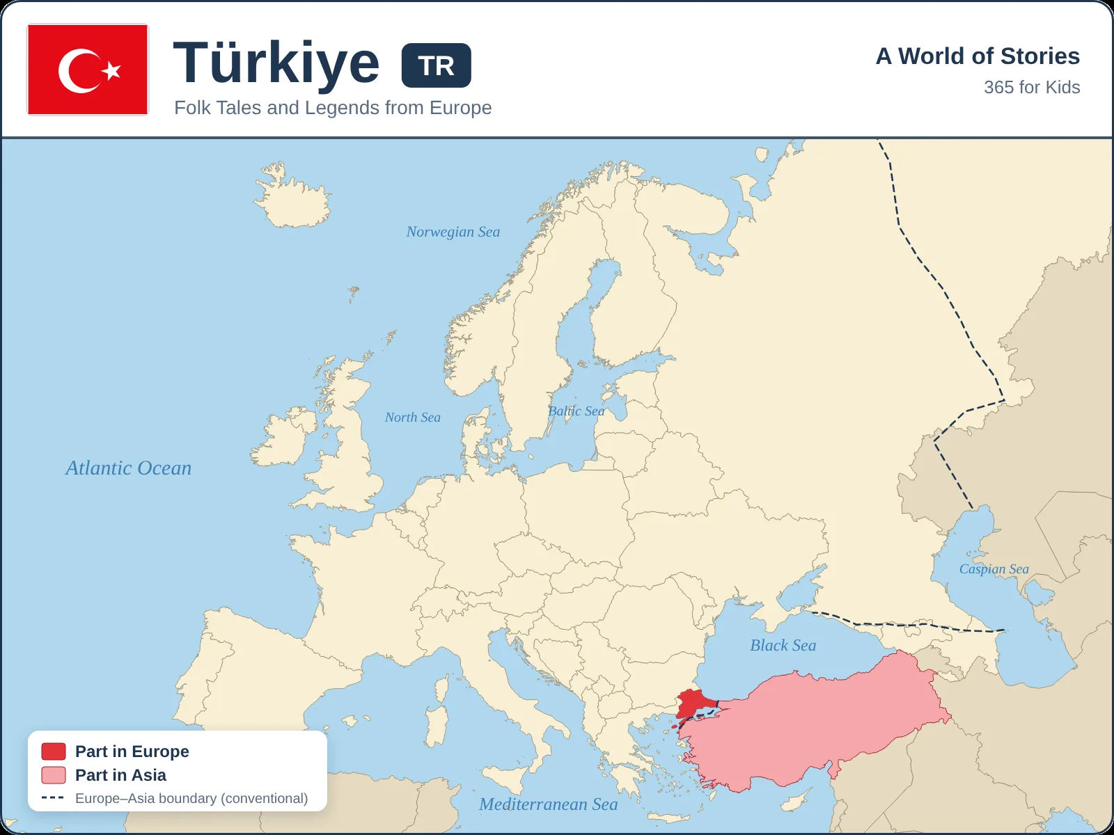 Map showing where Türkiye is in Europe