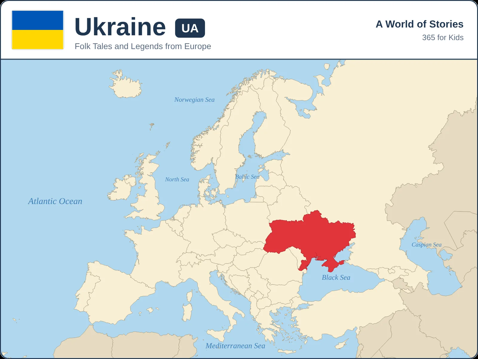 Map showing where Ukraine is in Europe